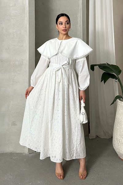 ASEDE Imported Special Design Cloak Collar Lined with Belt 100% Cotton Fisto Dress Suitable for Testture
