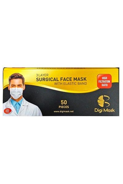 prestij sanal market Digi Mask White 3 Layer Surgical Face Mask 250 Pieces (5 Boxes)