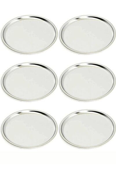 Atlas Mutfak Stainless Steel 6 Pieces 25 Cm Round Serving, Cake, Cookie, Trea...