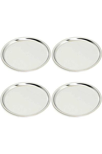 Atlas Mutfak Stainless Steel 4 Pieces 23 Cm Round Serving, Cake, Cookie, Trea...