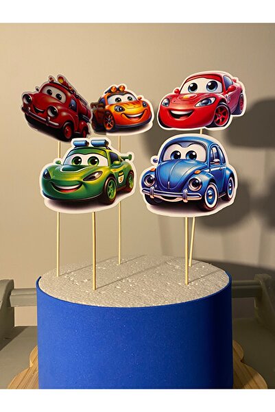 Tasarım Cars Birthday Cake Topper Birthday Ornament