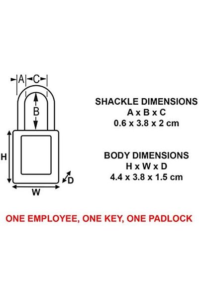 LUXE Lock Ml410Grn Entry Different Padlock, Green, 1/4 “X 1-1/2" Lxshp 1055529
