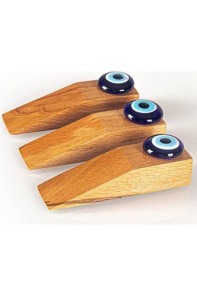 STOREMAX Ezg 3 Pieces Natural Wooden Evil Eye Beaded Door Stopper Ezsnshop 1065757