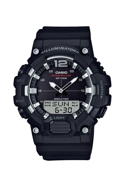 Casio Numerals Metallic Band Black Color Analog and Digital 2 Year Warranty Men Wrist Watch