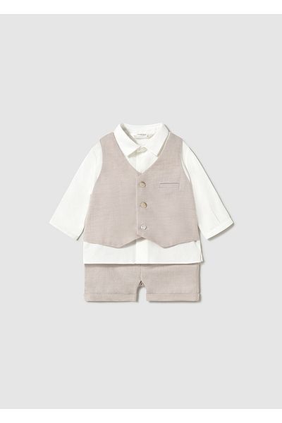 MAYORAL Newborn Baby Boy Kids Pants and Shirt Set with Vest