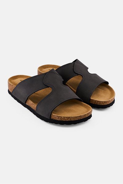 Algspar Men Slip On Cork Sandals, Dark Grey