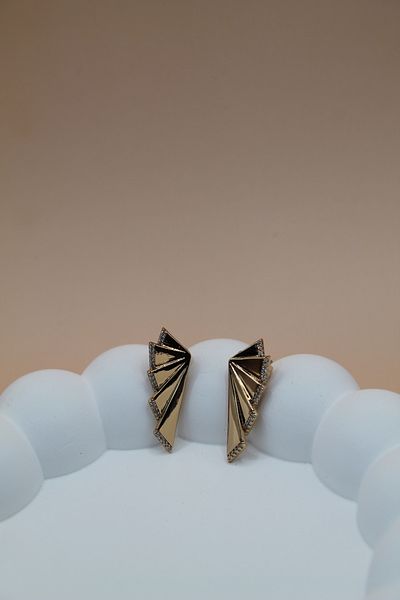 Luvix Design Xuping Stone Detailed Geometric Design Earrings