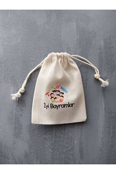 Bezza Bayram Harçlığı Kesesi Baskılı Hambez Kumaş 10*15 ölçülerde