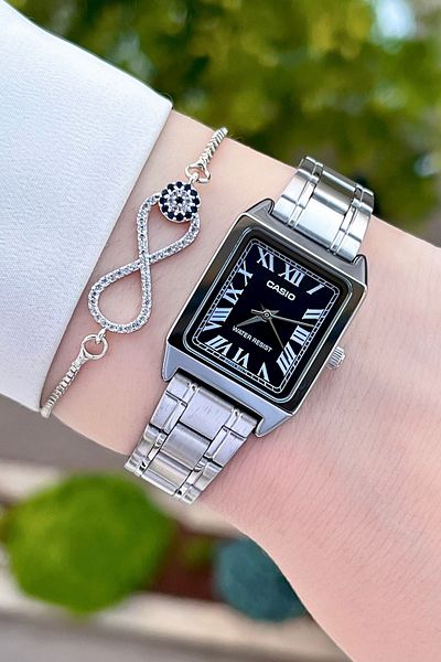 Casio Women Wrist Watch with Dial Black Cord Metallic Color 24 Months Guarantee