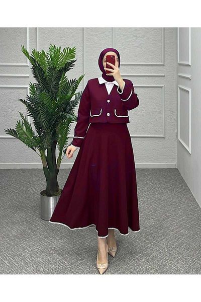 butik hira Embroidery Detailed Jacket Suit