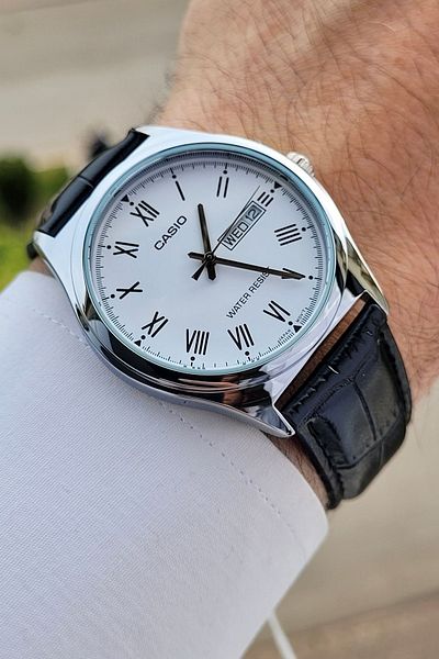 Casio White Dial Black Color Men's Wristwatch