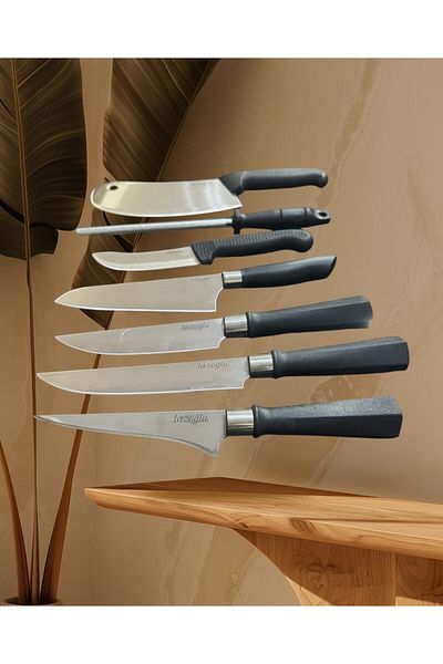 kitchenboost Lazoğlu Knife Set - 7 Piece Chef Kitchen Knife Set Set