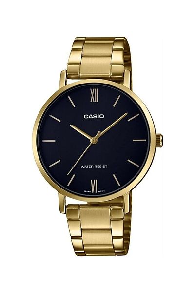 Casio Women Wrist Watch with Dial Black Cord Gold Color 24 Months Guarantee