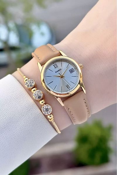 Casio Mink Color Women's Wristwatch with 2 Years Warranty