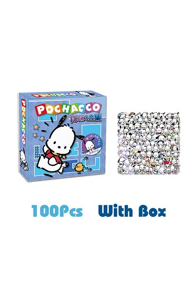 Choice Pochacco 100Pcs/Box Sanrio Stickers Hello Kitty Kuromi Cinnamoroll Hand Account Cartoon Decal Decora