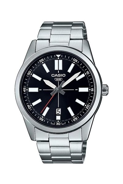 Casio Dial Black Band Metallic Color Men's Wristwatch