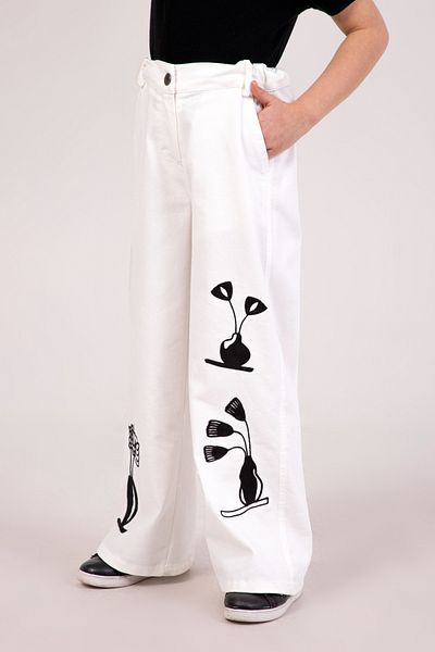 DMB BOYS & GIRLS Çaren Kids- Girl's Embroidery Detailed Trousers