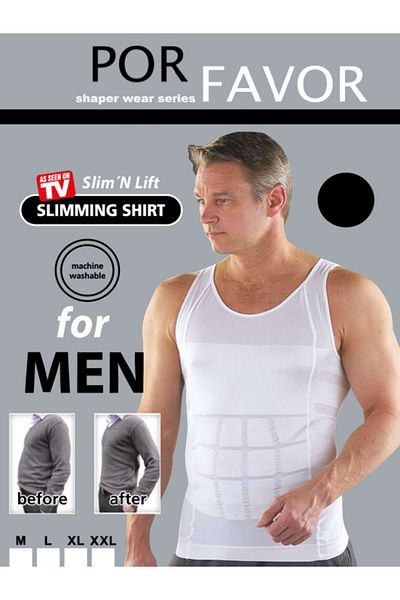 Por Favor Men's Corset Undershirt with 1 Size Reducing Strap