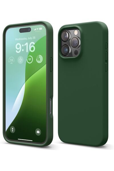 Merwish İphone 16 Pro Uyumlu Logolu Içi Kadife Yumuşak Silikon Kamera Korumal...