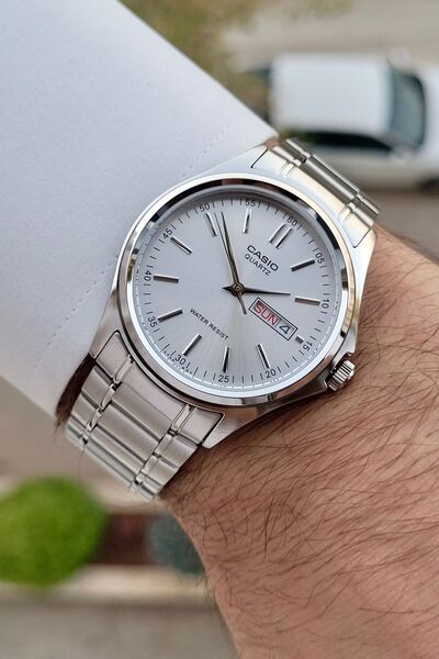 Casio Metallic Color Day and Calendar Function 2-Year Warranty Men's Wristwatch