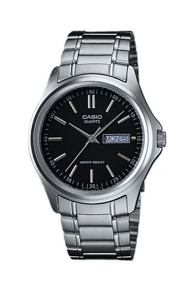 Casio Black Dial Metal Color Day and Calendar Function Men's Wristwatch