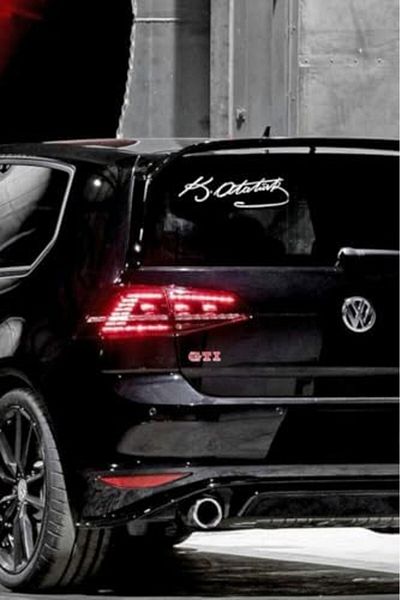LUXE Master Kemal Atatürk Signature Motorcycle, Helmet, Laptop, Motor and Automobile Vehicle Sticker 20 X 6 cm White L