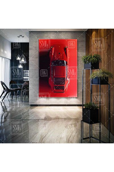SML TABLO Κόκκινο Porsche Classic Car Legend Κάθετη ζωγραφική σε καμβά