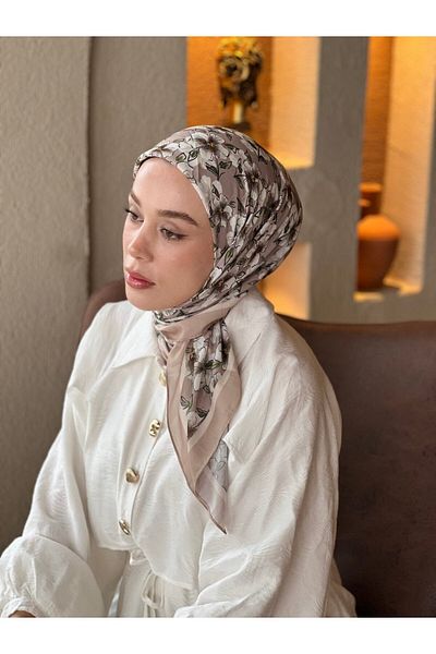 Modakaşmir Freesia Pattern Cotton Scarf