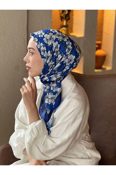 Modakaşmir Freesia Pattern Cotton Scarf