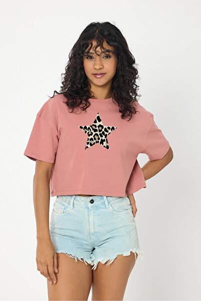 VEK Футболка оверсайз з леопардовим принтом
