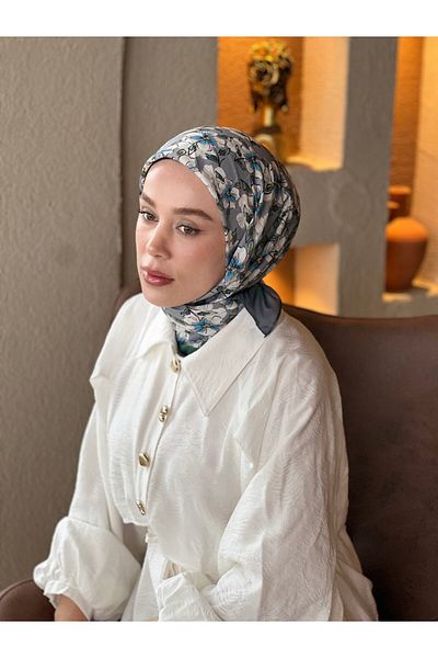 Modakaşmir Freesia Pattern Cotton Scarf