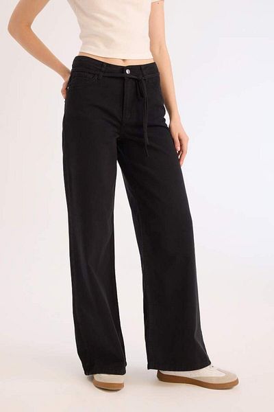 DeFacto New Season Cool Gabardine Trousers Wide Leg High Waist Wide Loose Leg