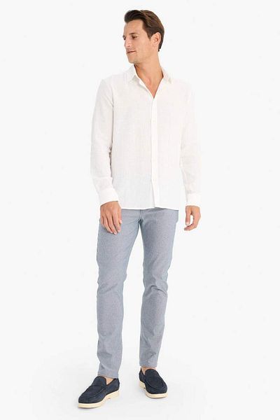 DeFacto New Season 100% Cotton Regular Fit Thin Fabric Polo Neck Long Sleeve Shirt