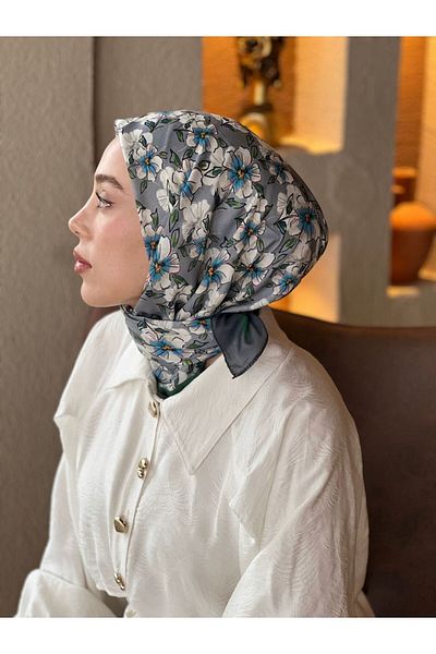 Modakaşmir Freesia Pattern Cotton Scarf