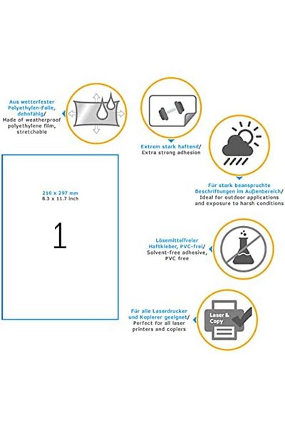 STOREMAX 9543 Adhesive Foil Outdoor Weatherproof Din A4 (210 X 297 Mm, Foil White