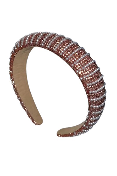 CAŞ DEKORASYON Coroană de piatră cu perle de culoare roz