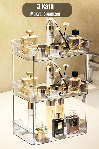 Metsar Home 3 Katlı Çok Amaçlı Makyaj Organizeri - Takı Düzenleyici Banyo Raf...