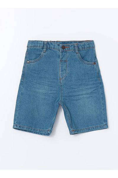 LC Waikiki Lcw Kids Blue Elastic Waist Boy Jean Shorts