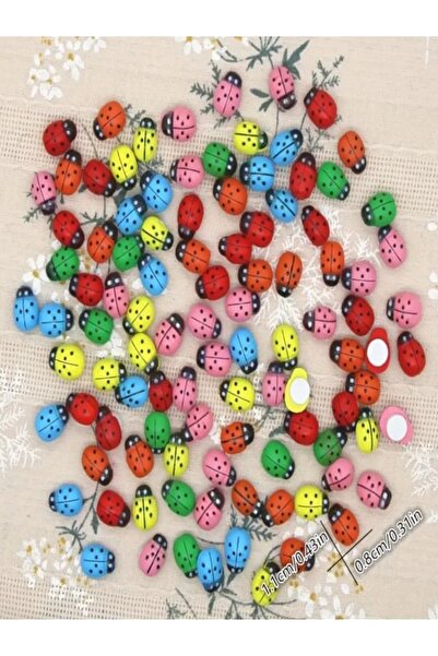ÇINARASYADAHOME 25li Yapışkanlı Sticker Uğur Böceği Renkli Yapışkanlı Uğur bö...