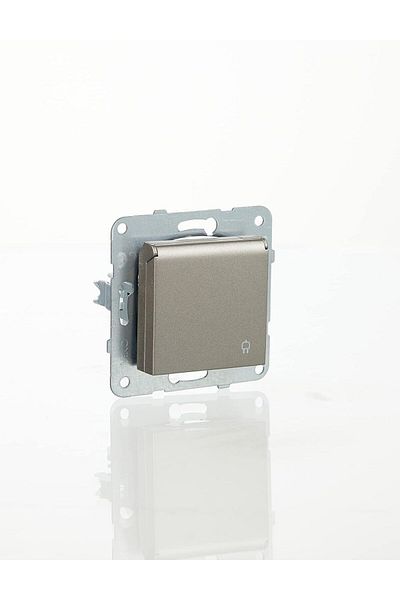 STOREMAX Sbl Novella Anthracite Covered Grounded Socket Mechanism + Button Cover Quick Connector Child Protection Sbl
