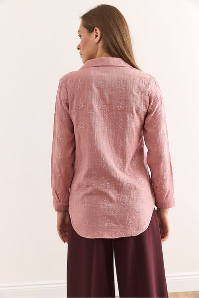 Olalook Női Dusty Rose hímzésű részletes muszlin ing GML-19001333