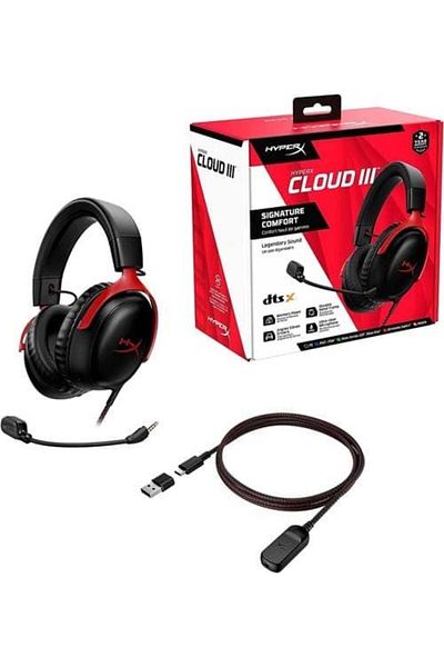 HyperX Cloud 3 Wired Gaming Headset with Noise Cancellation