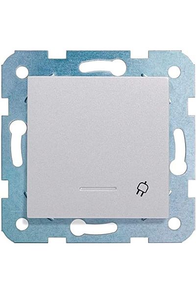 STOREMAX Sbl Novella Silver Covered Grounded Socket Mechanism + Button Cover Quick Connection Child Protection Sbls