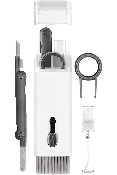Mu Art Ahşap Home Keyboard Cleaning Brush, 7 in 1 Multifunctional Keyboard, Earphones Cleaning