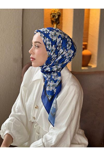 Modakaşmir Freesia Pattern Cotton Scarf