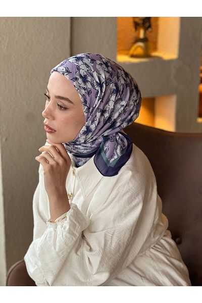 Modakaşmir Freesia Pattern Cotton Scarf