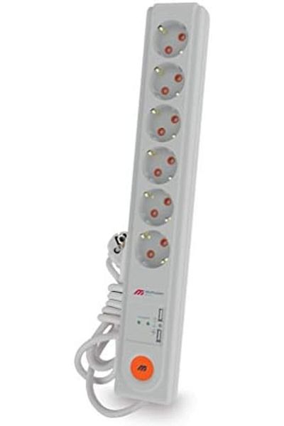 STOREMAX Ri-Tech Six Current Protected Usb Switch Grounded Group Socket, 3 x 1.5 m TrendBazaar 1057563