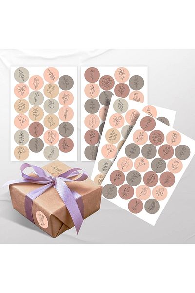 LUXE Packaging Stickers - Colorful Sticker for Gift Wrapping - 88 Pcs 3.4 cm Diameter - Çi