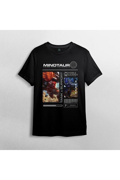 Pixxa Mobile Legends Minotaur Unisex T-Shirt 100% βαμβακερό με λαιμόκοψη