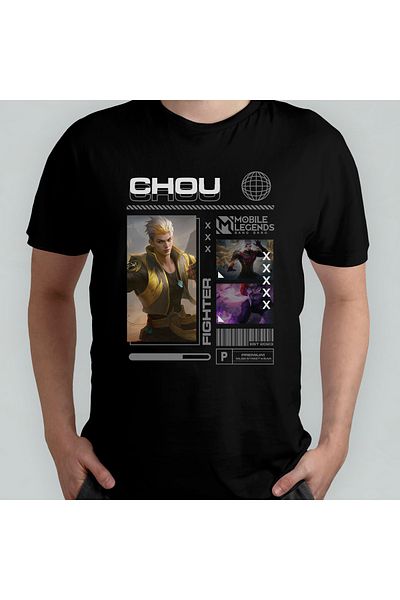 Pixxa Mobile Legends Chou Unisex T-Shirt 100% βαμβακερό με λαιμόκοψη